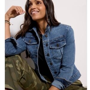 Kut from the Kloth Amelia Denim Jean Jacket 'Robust' Dark Wash Womens XS
